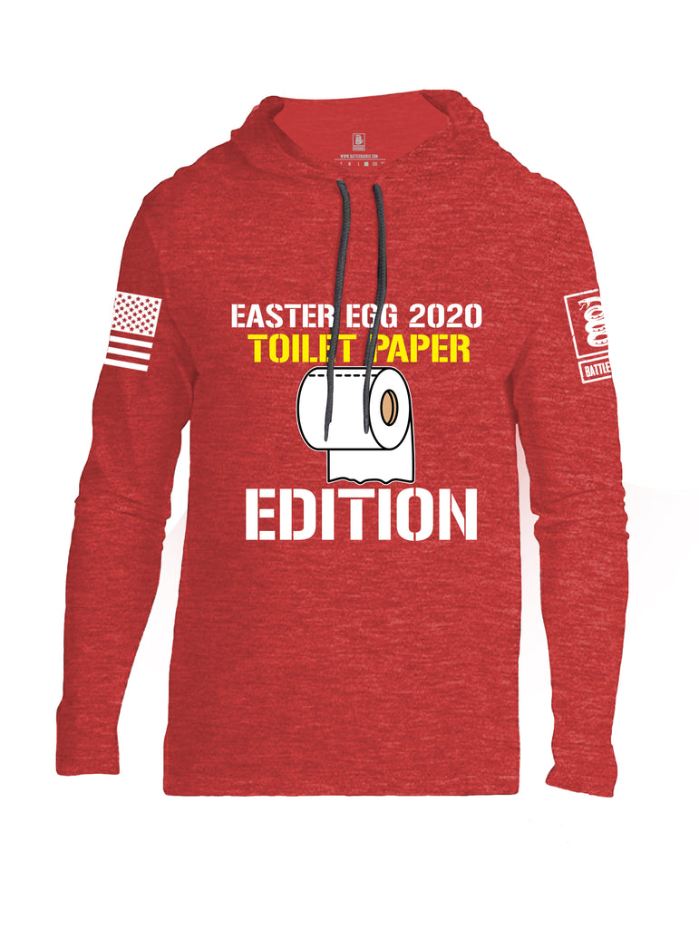 Battleraddle Easter Egg 2020 Toilet Paper Edition White Sleeve Print Mens Thin Cotton Lightweight Hoodie