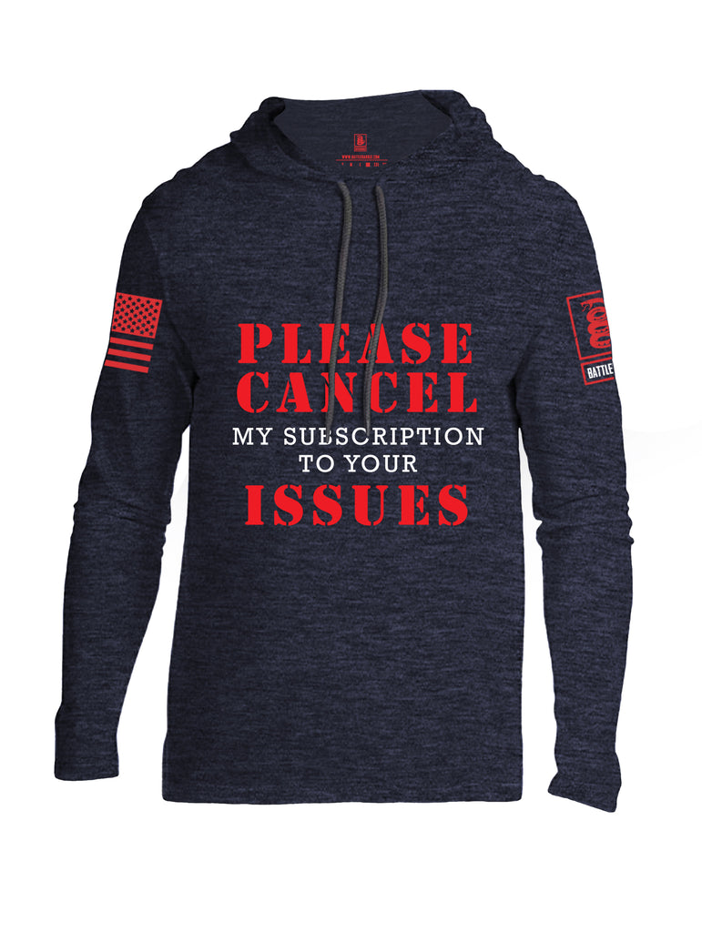 Battleraddle Please Cancel My Subscription To Your Issues Red Sleeve Print Mens Thin Cotton Lightweight Hoodie