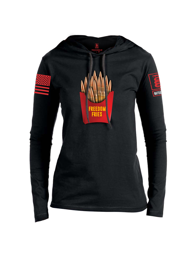 Battleraddle Freedom Fries Women Cotton Thin Cotton Lightweight Hoodie