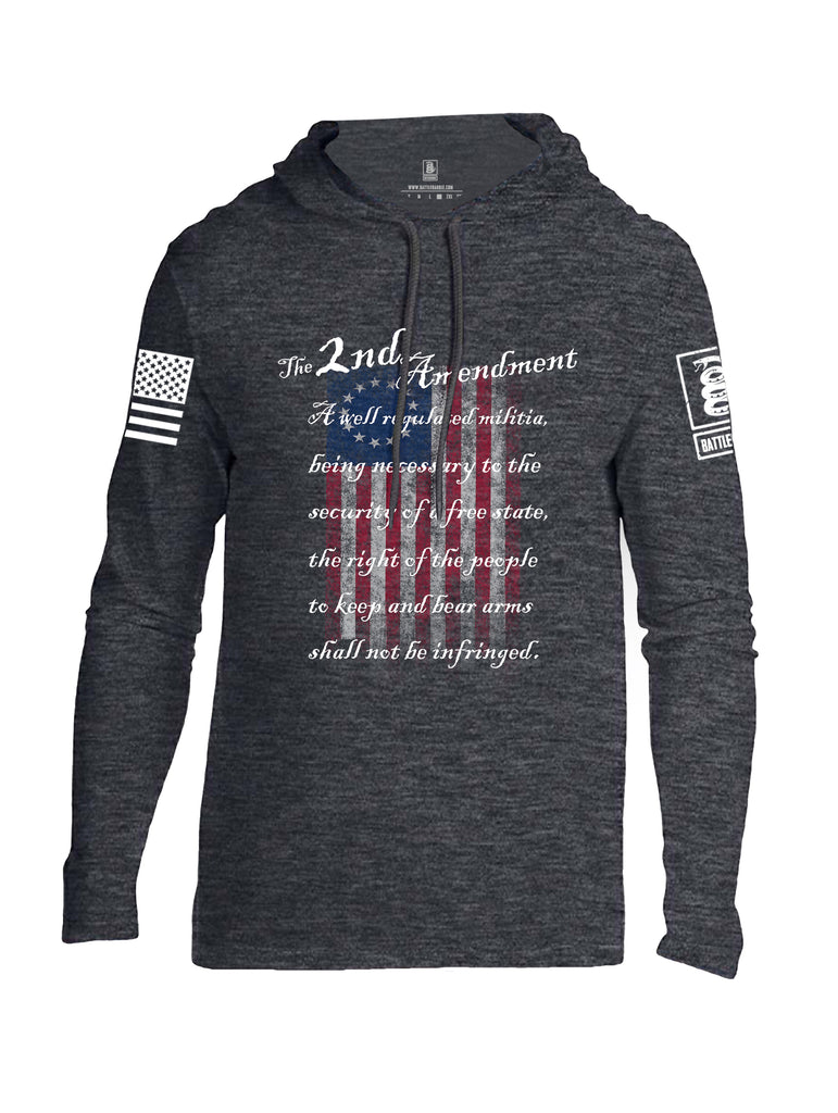 Battleraddle The 2nd Amendment 13 Colonies White Sleeve Print Mens Thin Cotton Lightweight Hoodie