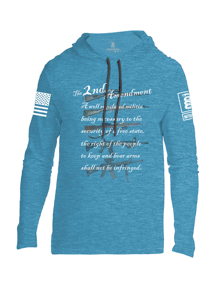 Battleraddle The 2nd Amendment Gun Evolution White Sleeve Print Sleeve Print Mens Thin Cotton Lightweight Hoodie