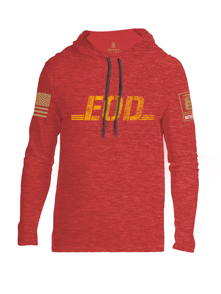 Battleraddle EOD Brass Sleeve Print Mens Thin Cotton Lightweight Hoodie