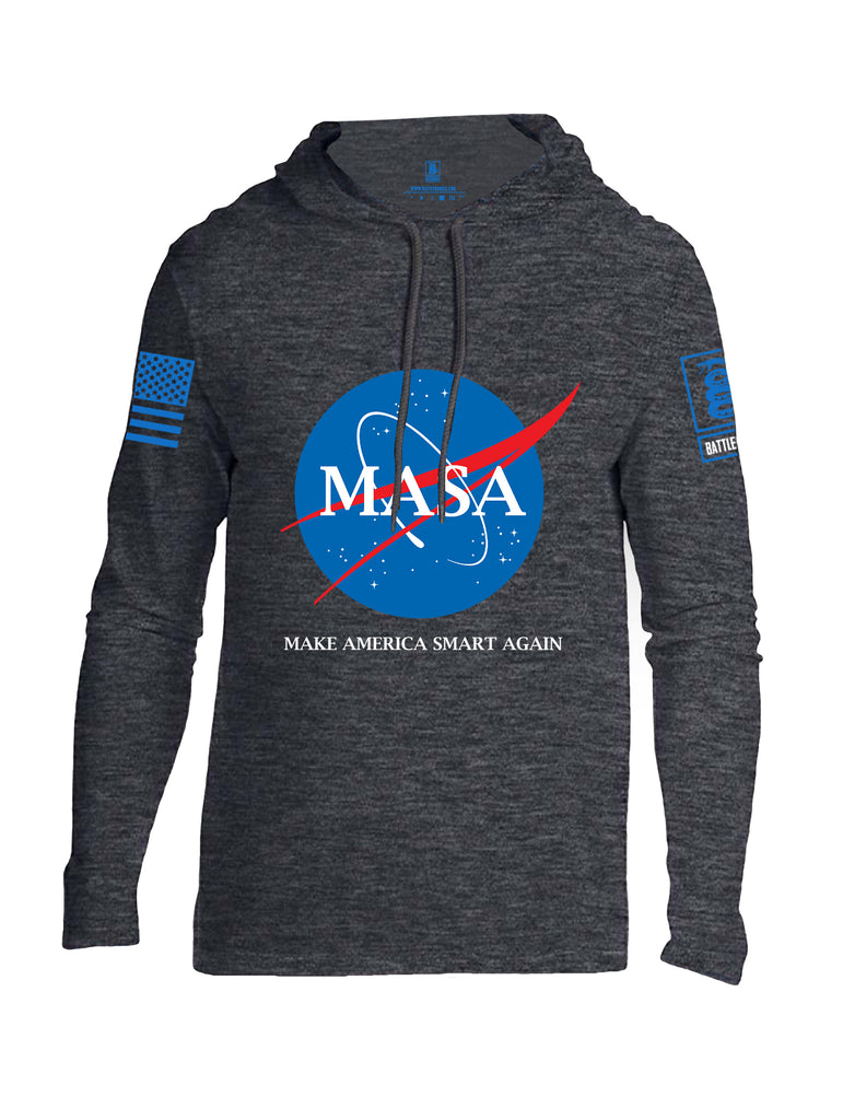 Battleraddle Making America Smart Again Blue Sleeve Print Mens Thin Cotton Lightweight Hoodie