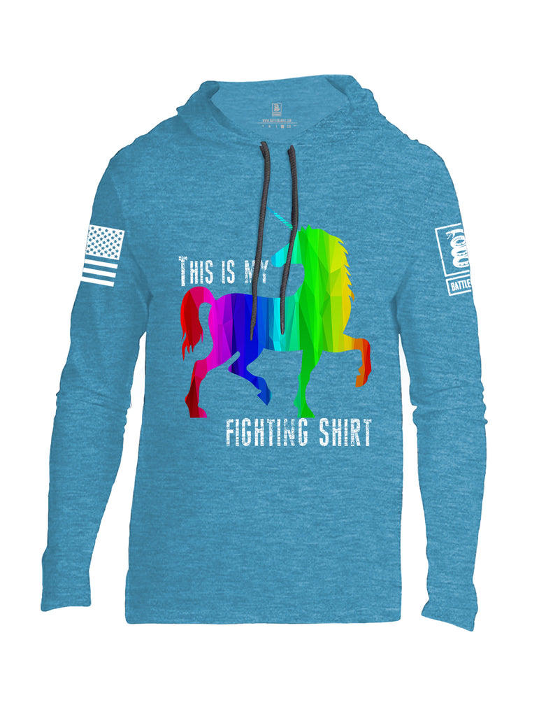 Battleraddle This Is My Fighting Shirt White Sleeve Print Mens Thin Cotton Lightweight Hoodie
