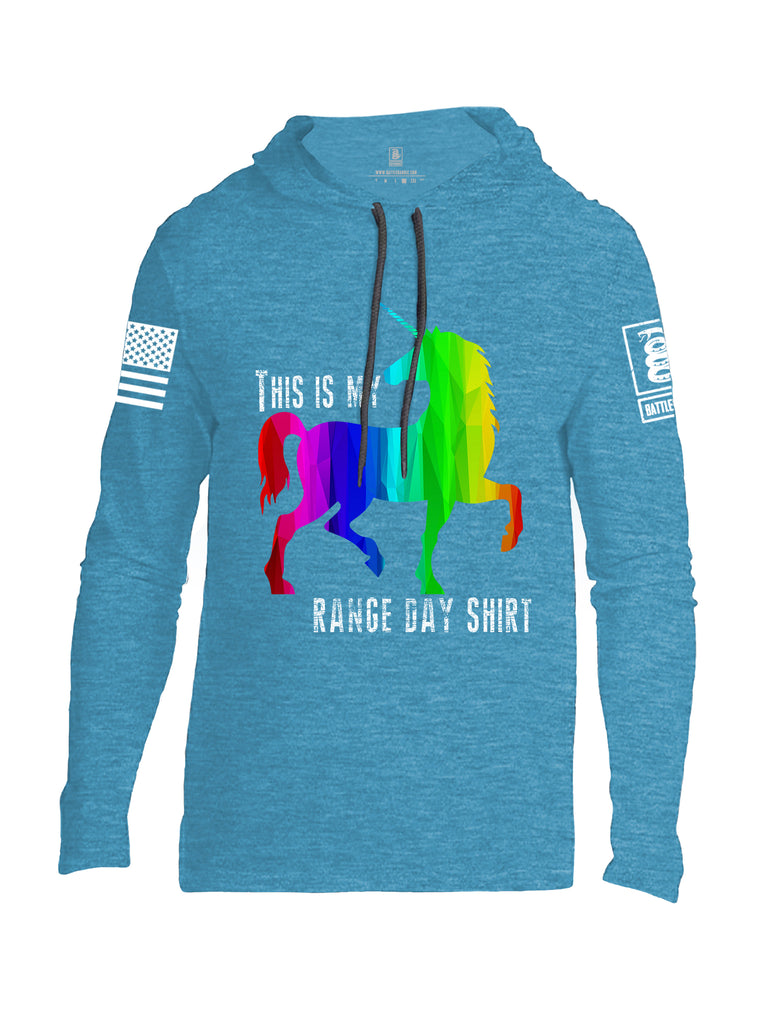 Battleraddle This is My Range Day Shirt White Sleeve Print Mens Thin Cotton Lightweight Hoodie