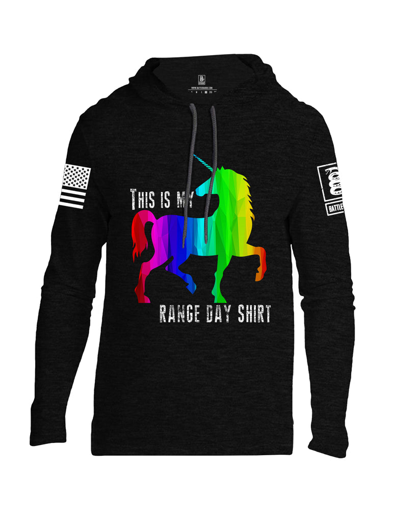 Battleraddle This is My Range Day Shirt White Sleeve Print Mens Thin Cotton Lightweight Hoodie