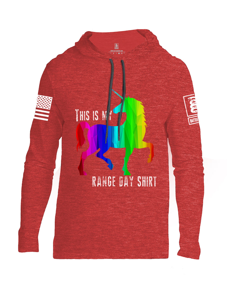 Battleraddle This is My Range Day Shirt White Sleeve Print Mens Thin Cotton Lightweight Hoodie