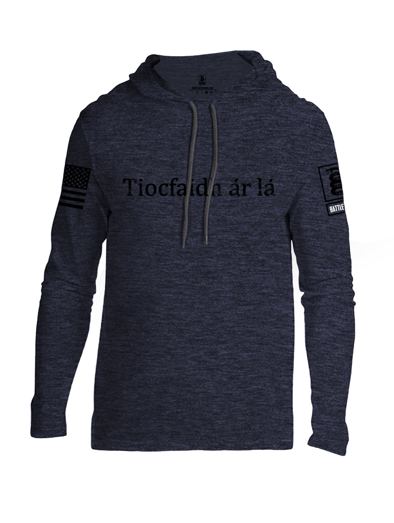 Battleraddle Tiocfaidh ar la Black Sleeve Print Mens Thin Cotton Lightweight Hoodie