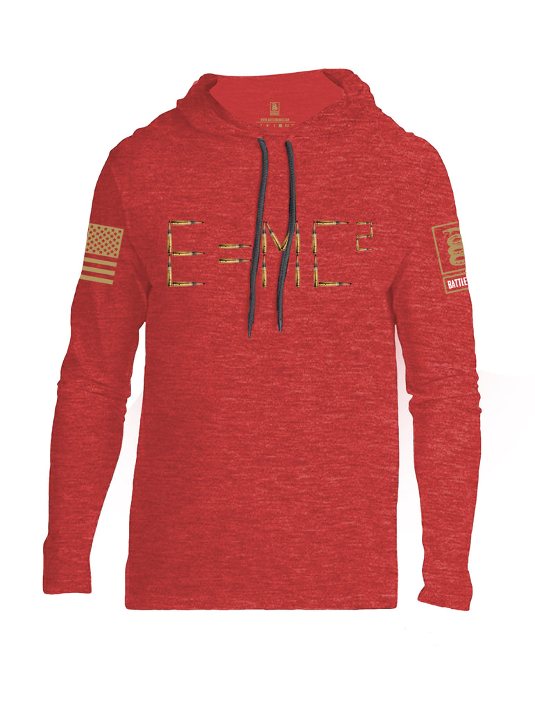 Battleraddle E=MC2 Brass Sleeve Print Mens Thin Cotton Lightweight Hoodie