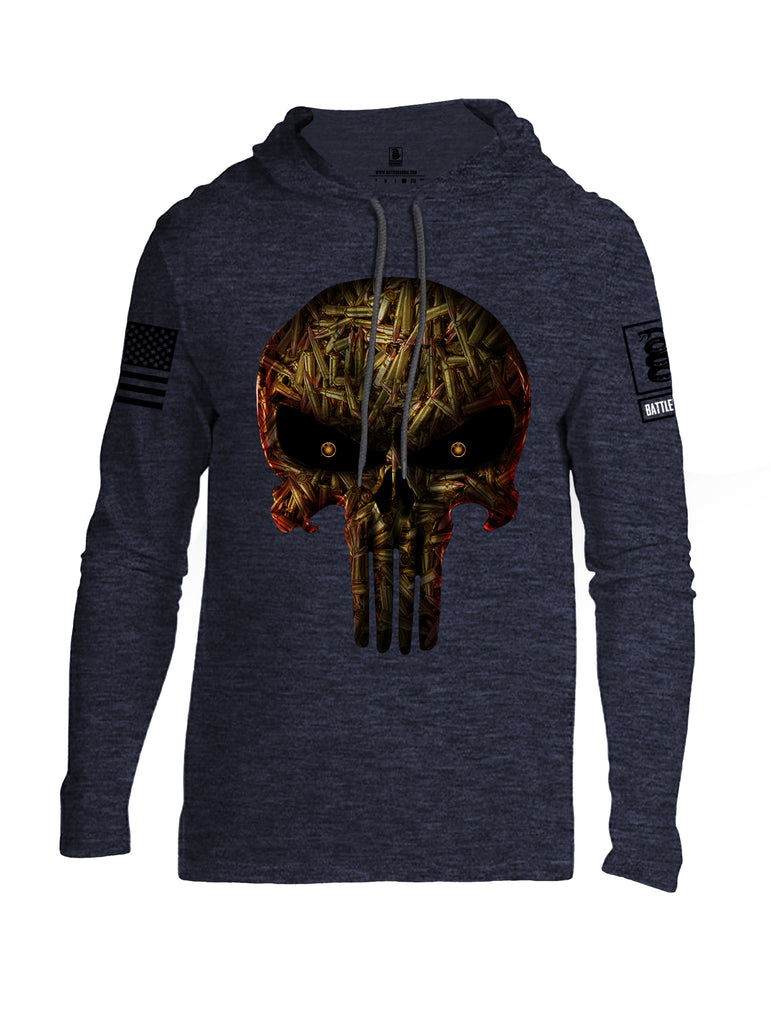 Battleraddle Expounder Bullet Rounds Black Sleeve Print Mens Thin Cotton Lightweight Hoodie