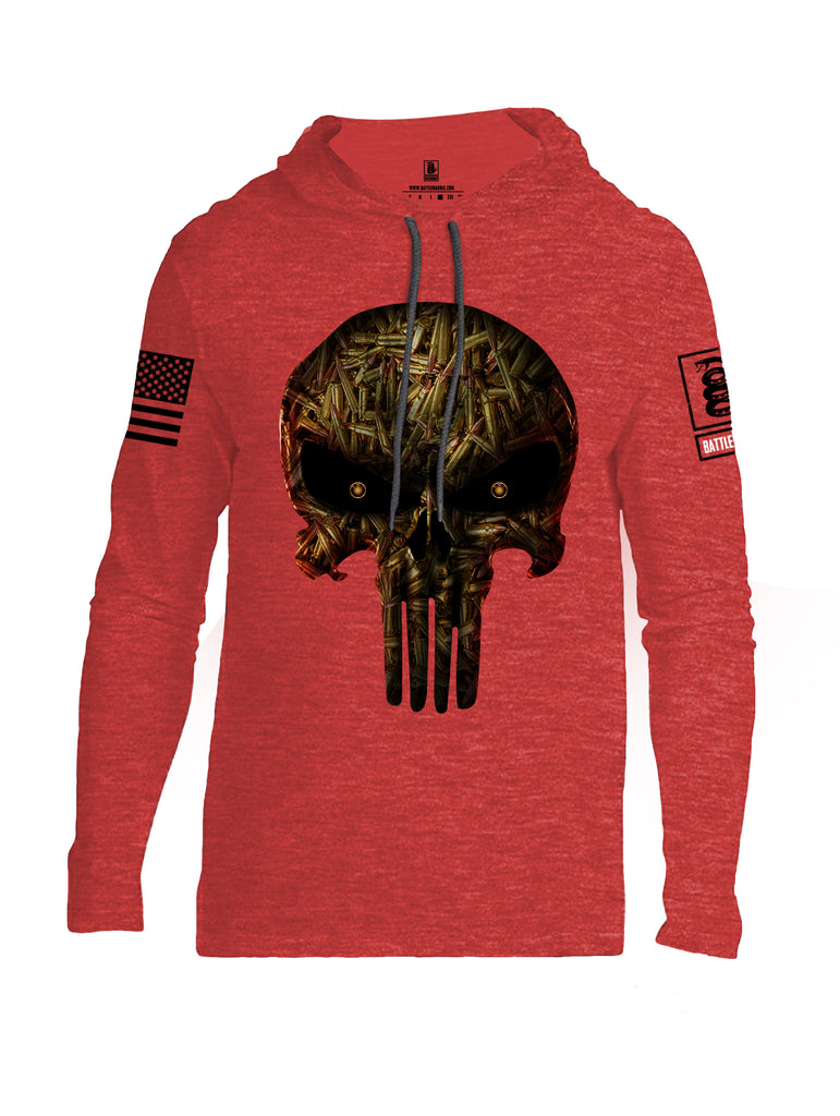 Battleraddle Expounder Bullet Rounds Black Sleeve Print Mens Thin Cotton Lightweight Hoodie