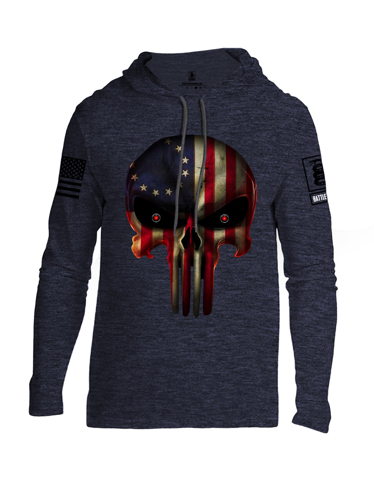 Battleraddle Expounder Colony Flag Black Sleeve Print Mens Thin Cotton Lightweight Hoodie