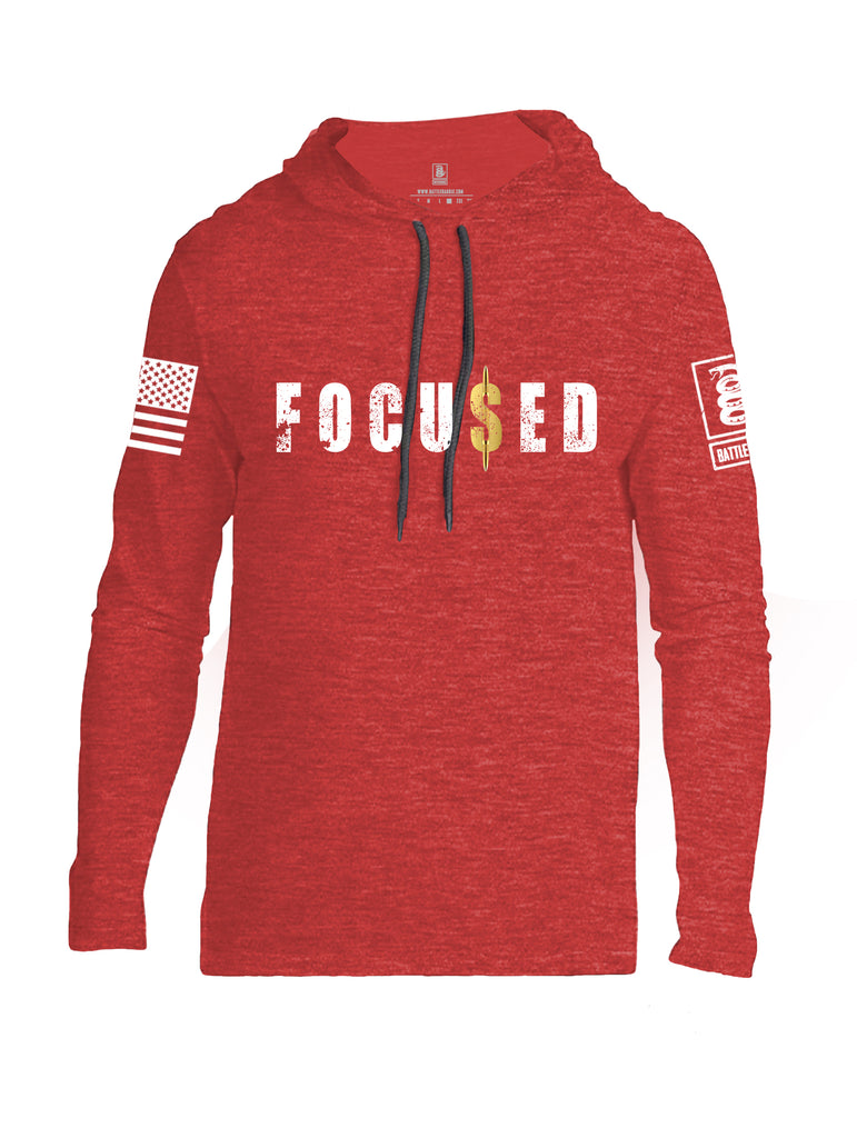 Battleraddle Focused White Sleeve Print Mens Thin Cotton Lightweight Hoodie