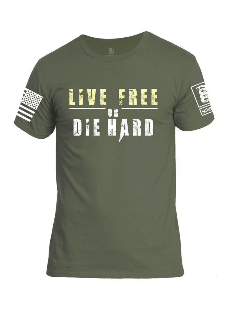Battleraddle Live Free Or Die Hard Mens Cotton Crew Neck T Shirt