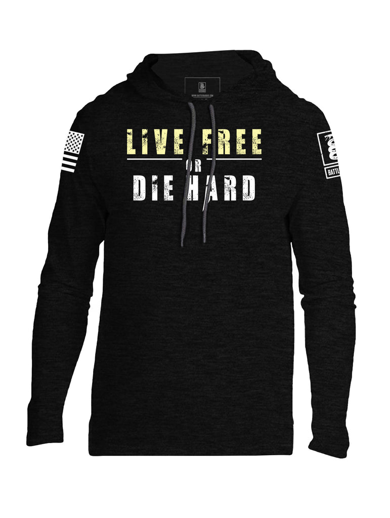 Battleraddle Live Free Or Die Hard Mens Thin Cotton Lightweight Hoodie