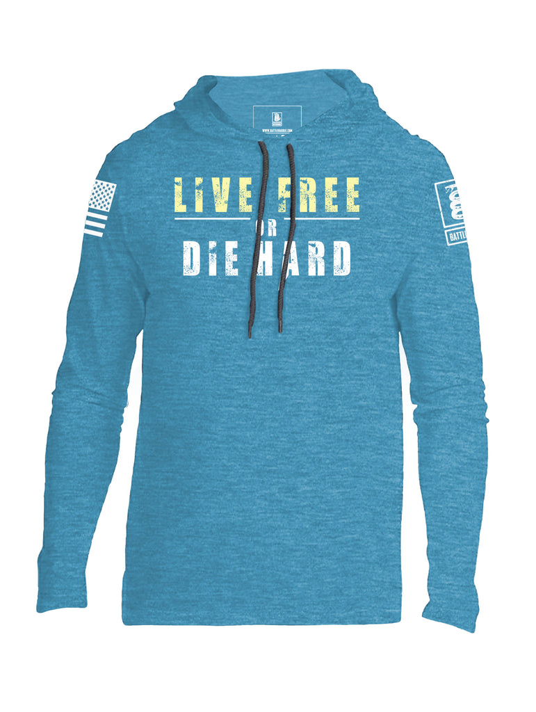 Battleraddle Live Free Or Die Hard Mens Thin Cotton Lightweight Hoodie