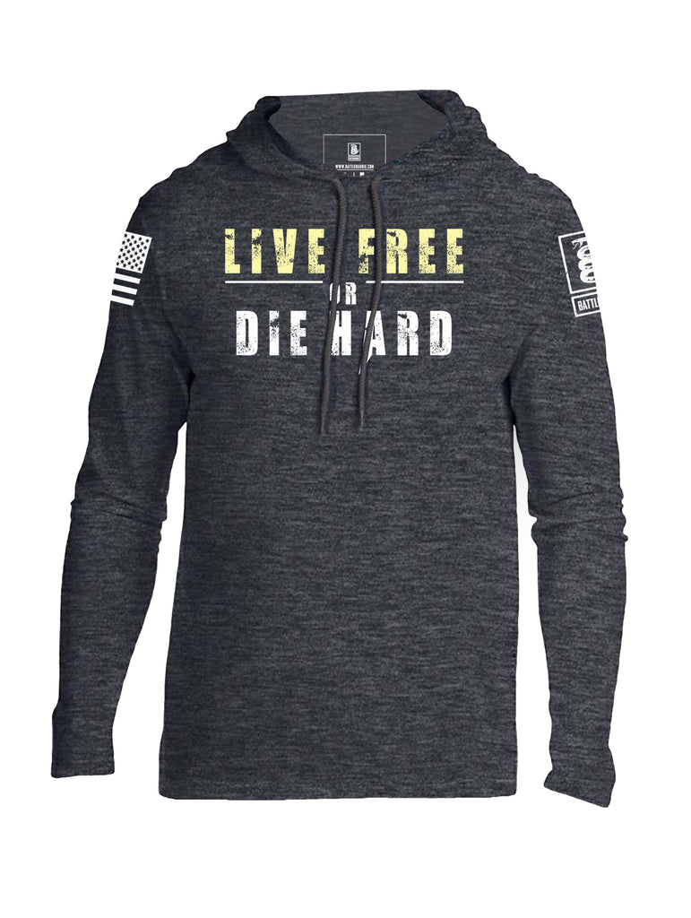 Battleraddle Live Free Or Die Hard Mens Thin Cotton Lightweight Hoodie