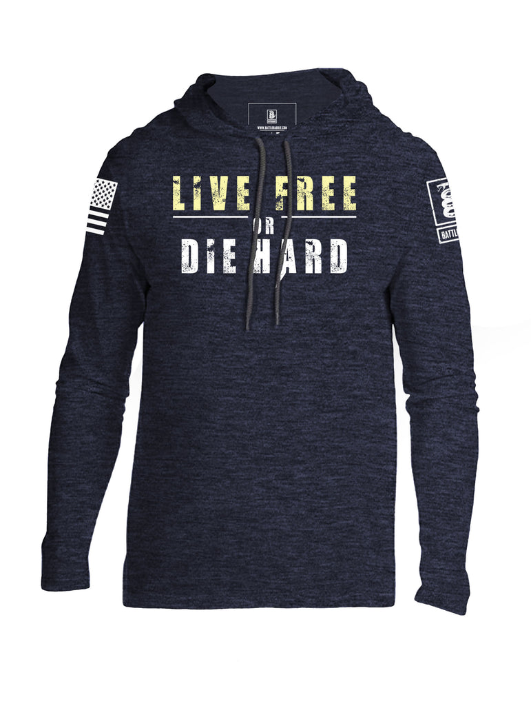 Battleraddle Live Free Or Die Hard Mens Thin Cotton Lightweight Hoodie