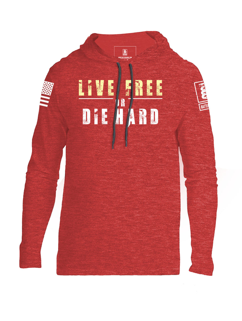 Battleraddle Live Free Or Die Hard Mens Thin Cotton Lightweight Hoodie