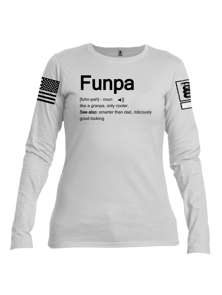 Battleraddle Funpa Black Sleeve Print Womens Cotton Long Sleeve Crew Neck T Shirt