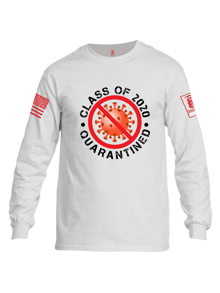 Battleraddle Class Of 2020 Quarantined Red Sleeve Print Mens Cotton Long Sleeve Crew Neck T Shirt