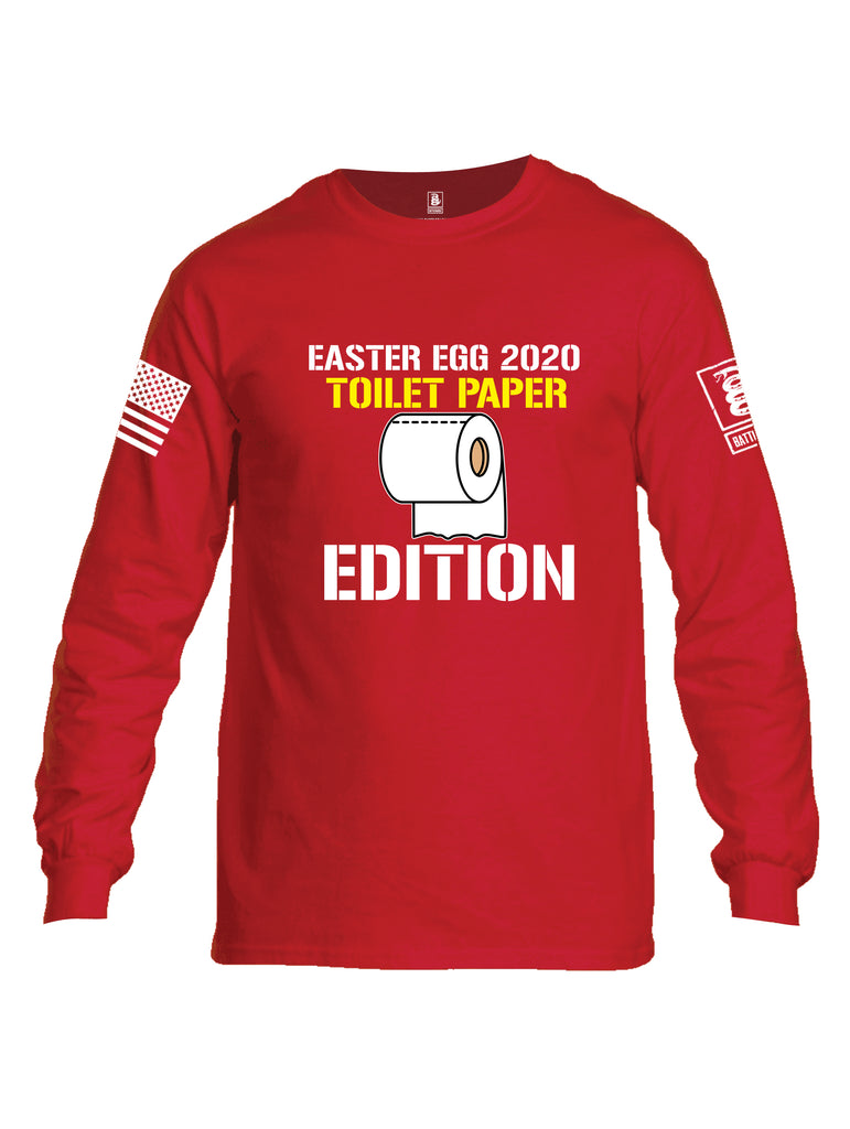 Battleraddle Easter Egg 2020 Toilet Paper Edition White Sleeve Print Mens Cotton Long Sleeve Crew Neck T Shirt