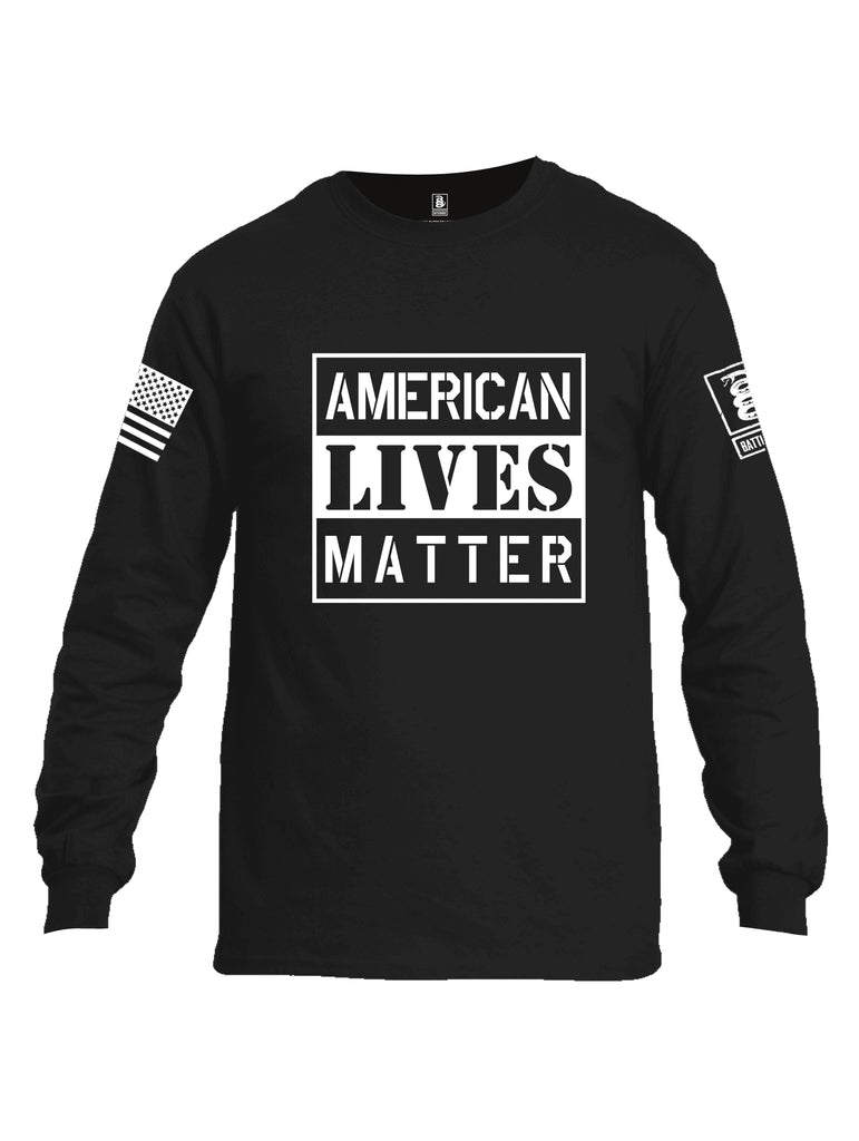 Battleraddle American Lives Matter Men Cotton Crew Neck Long Sleeve T Shirt