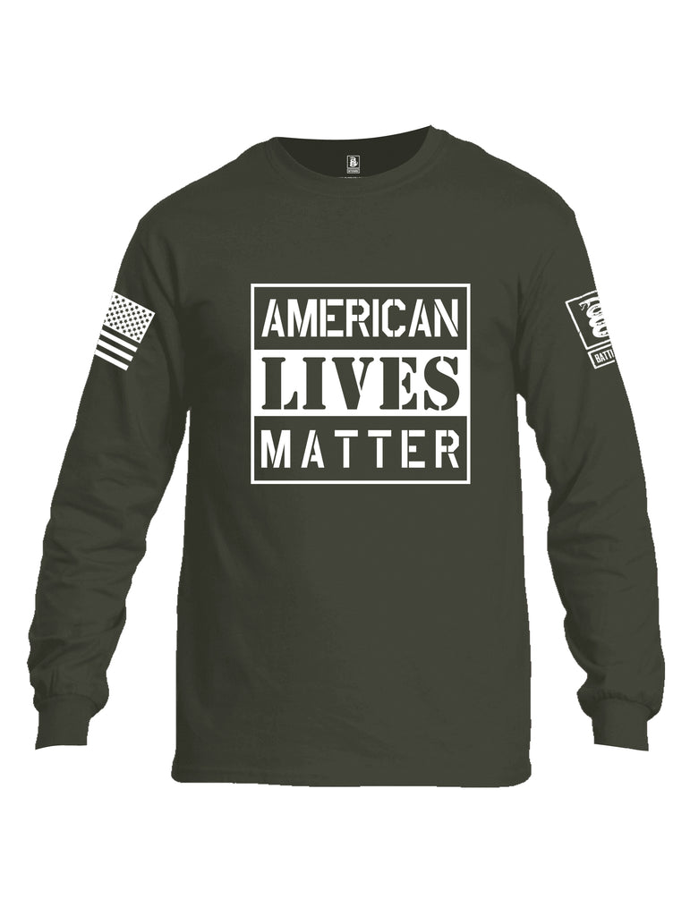 Battleraddle American Lives Matter Men Cotton Crew Neck Long Sleeve T Shirt