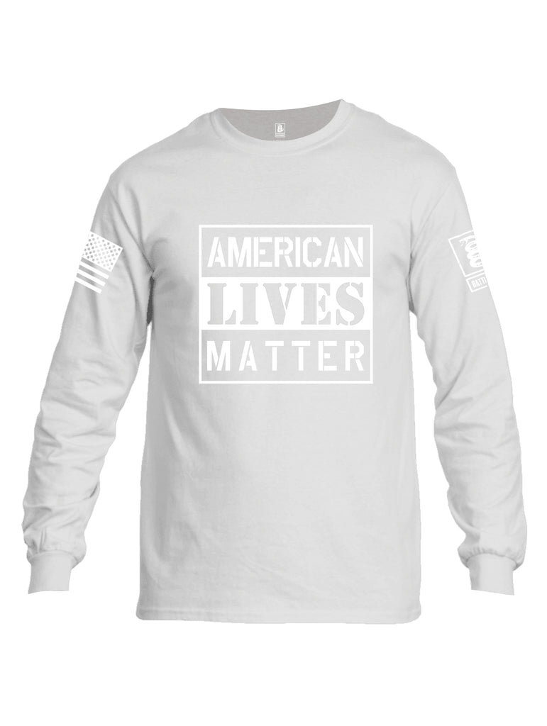 Battleraddle American Lives Matter Men Cotton Crew Neck Long Sleeve T Shirt