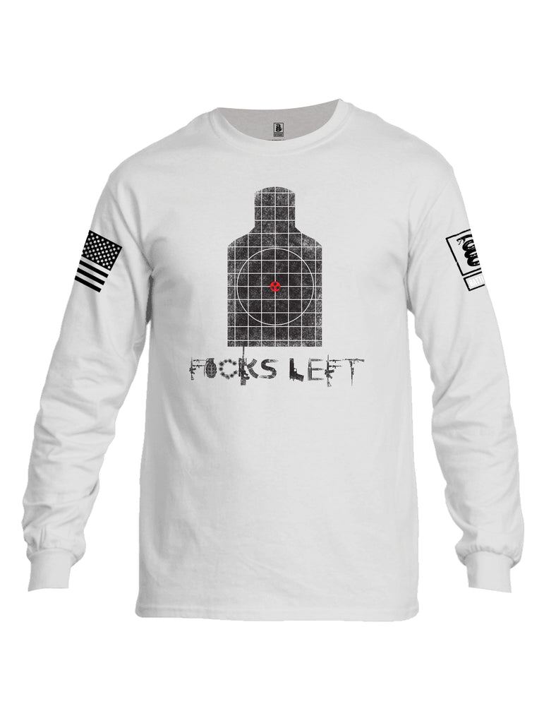 Battleraddle Zero Fucks Left White Sleeve Print Mens Cotton Long Sleeve Crew Neck T Shirt