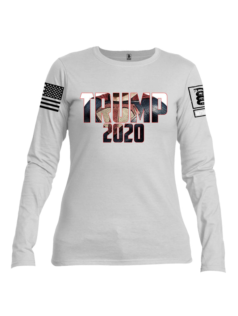 Battleraddle Super Trump 2020 White Sleeve Print Womens Cotton Long Sleeve Crew Neck T Shirt