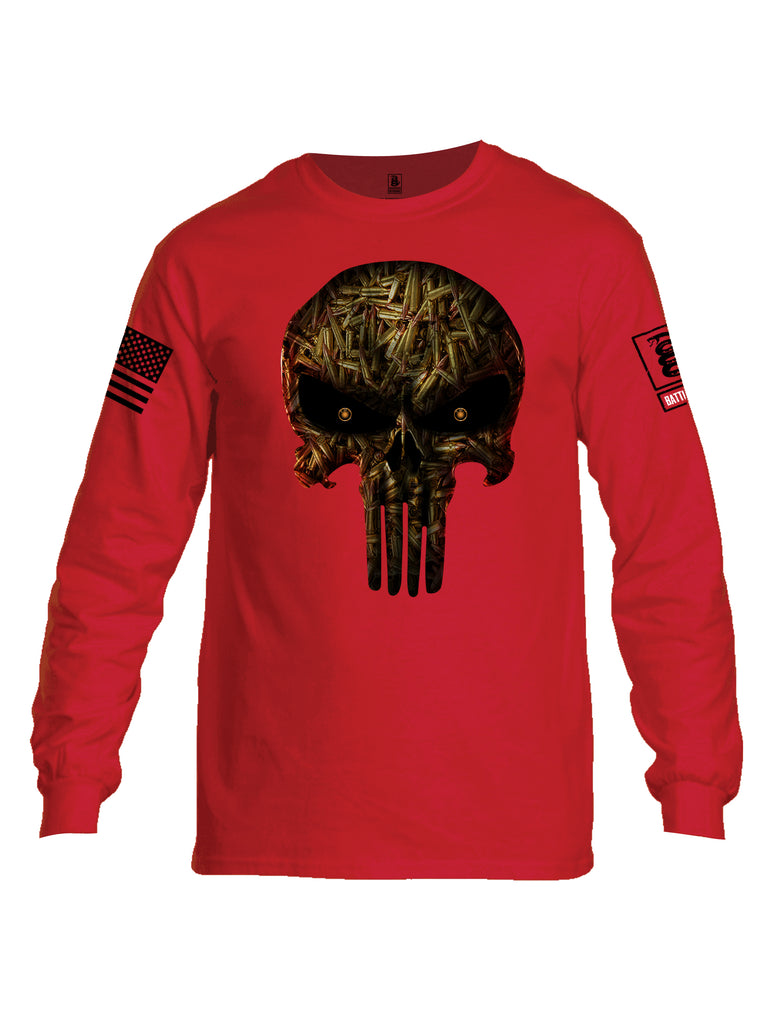 Battleraddle Expounder Bullet Rounds Black Sleeve Print Mens Cotton Long Sleeve Crew Neck T Shirt