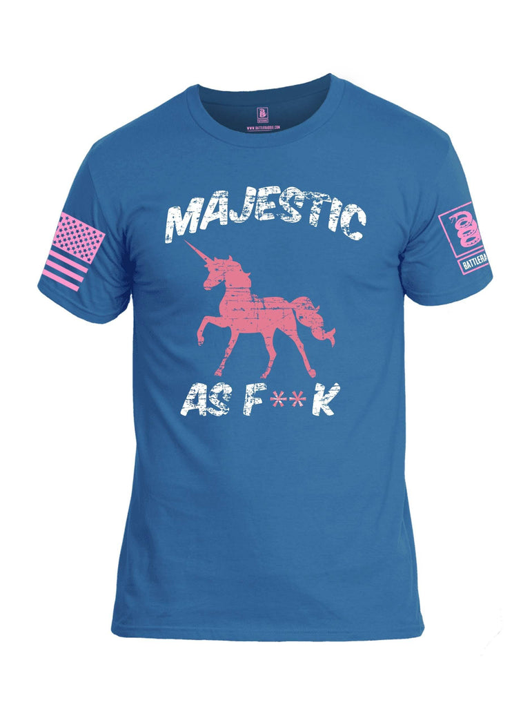 Battleraddle Majestic As F**k Pink Sleeve Print Mens Cotton Crew Neck T Shirt shirt|custom|veterans|Apparel-Mens T Shirt-cotton