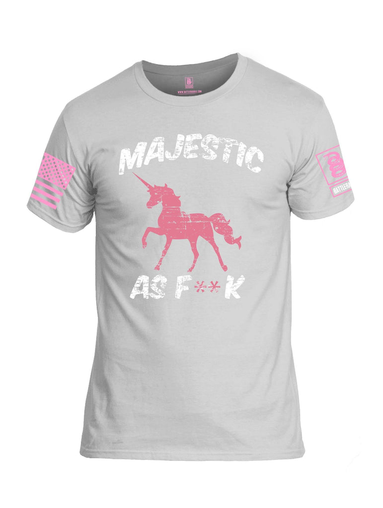 Battleraddle Majestic As F**k Pink Sleeve Print Mens Cotton Crew Neck T Shirt shirt|custom|veterans|Apparel-Mens T Shirt-cotton