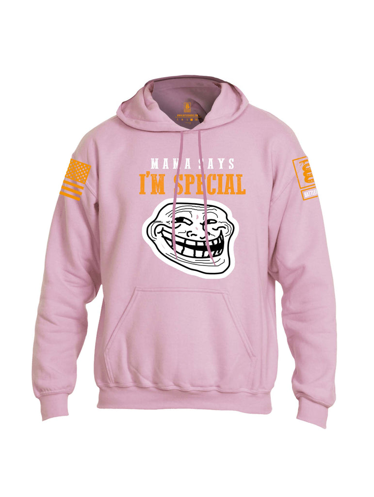 Battleraddle Mama Says Im Special Orange Sleeve Print Mens Blended Hoodie With Pockets