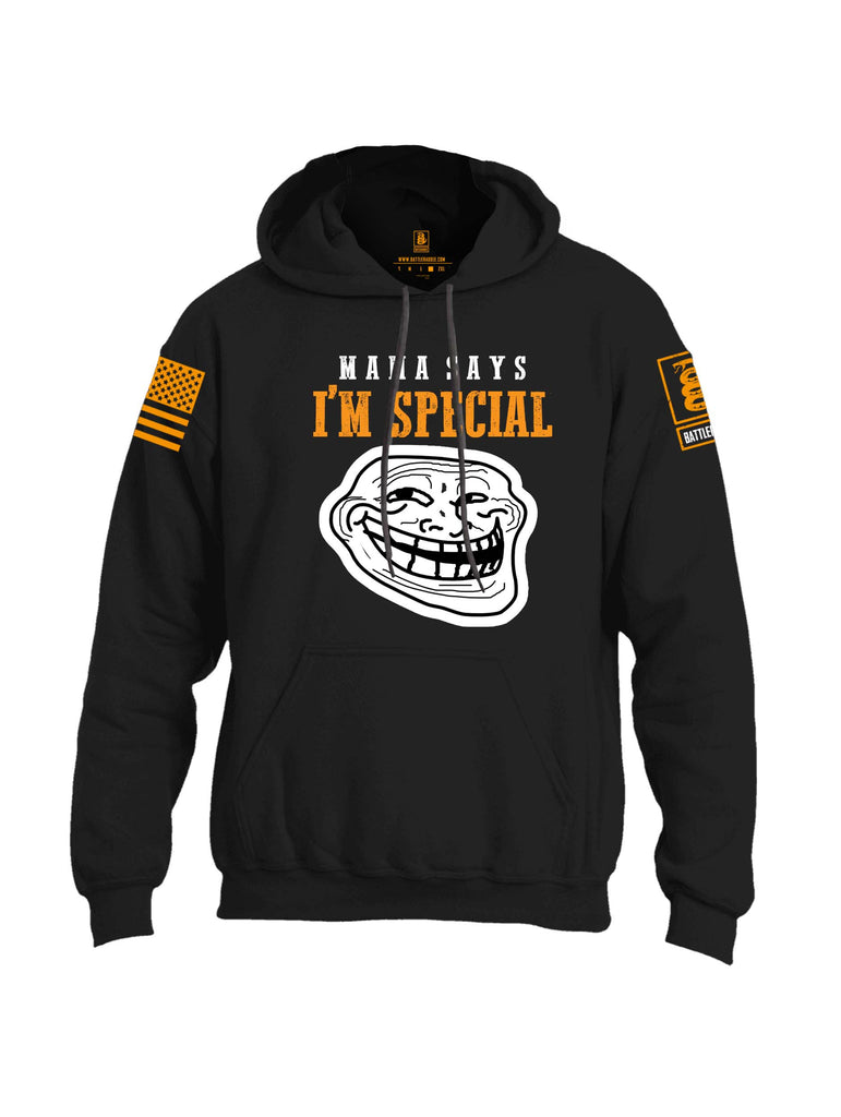 Battleraddle Mama Says Im Special Orange Sleeve Print Mens Blended Hoodie With Pockets