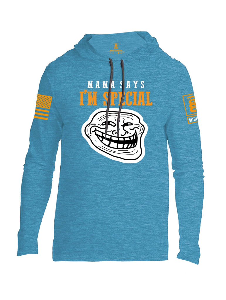 Battleraddle Mama Says Im Special Orange Sleeve Print Mens Thin Cotton Lightweight Hoodie