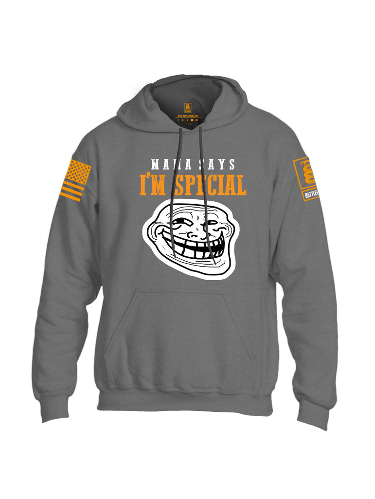 Battleraddle Mama Says Im Special Orange Sleeve Print Mens Blended Hoodie With Pockets