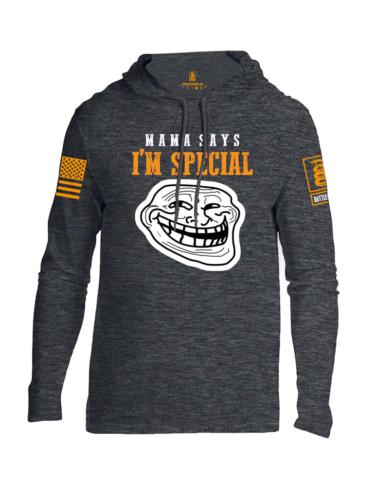 Battleraddle Mama Says Im Special Orange Sleeve Print Mens Thin Cotton Lightweight Hoodie