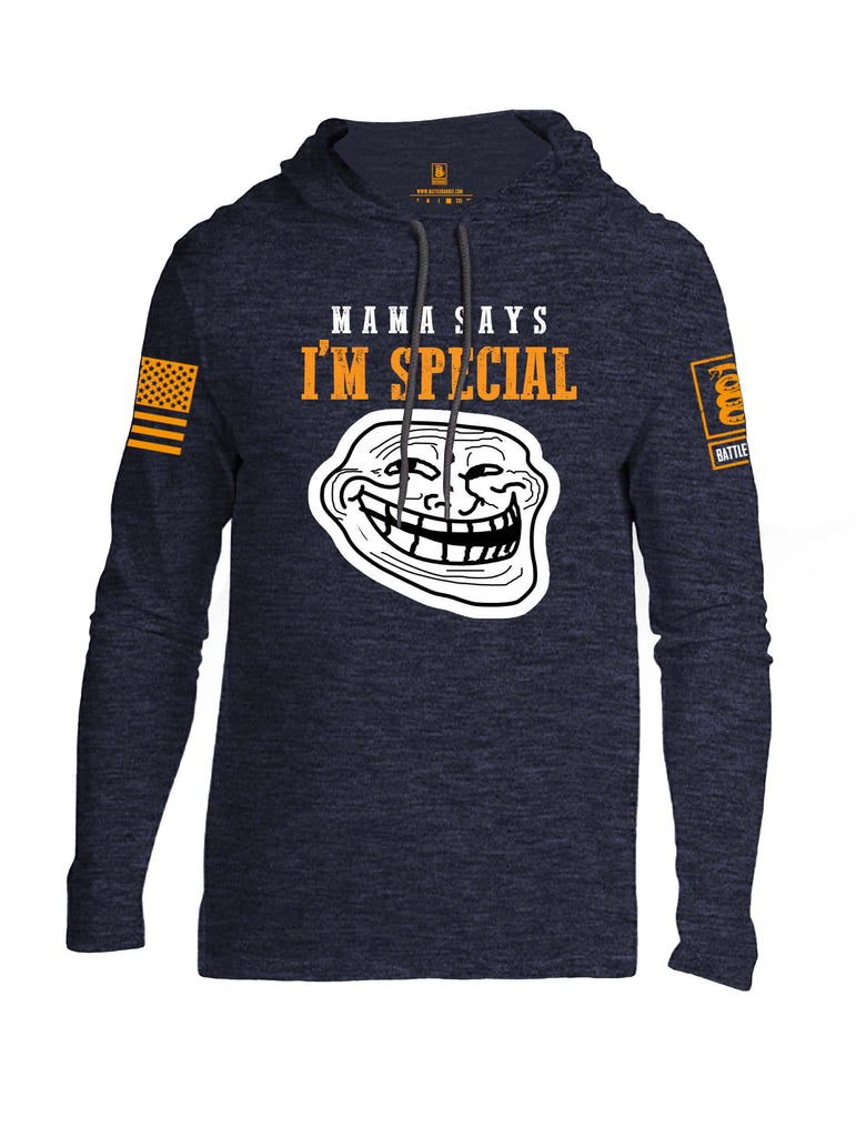 Battleraddle Mama Says Im Special Orange Sleeve Print Mens Thin Cotton Lightweight Hoodie