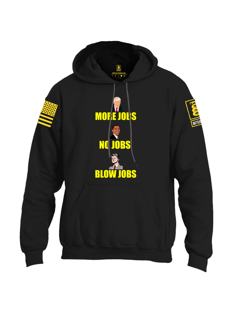 Battleraddle More Jobs No Jobs Blow Jobs Yellow Sleeve Print Mens Blended Hoodie With Pockets