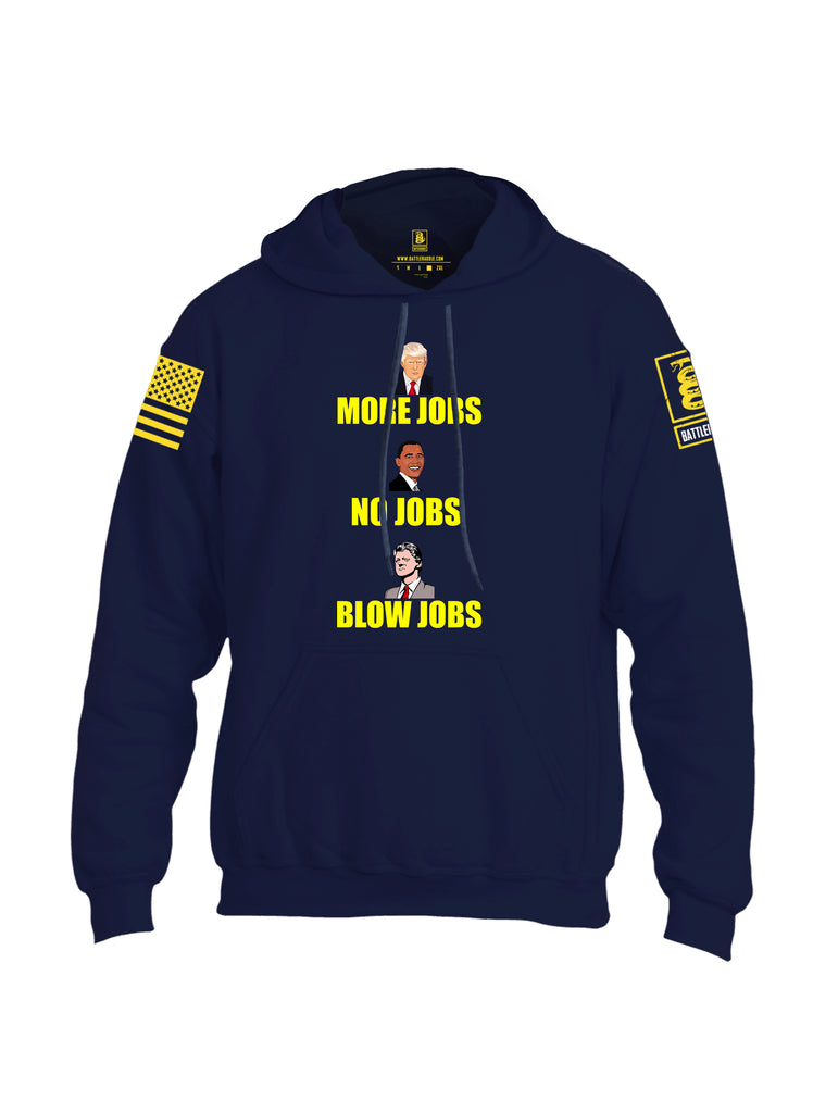 Battleraddle More Jobs No Jobs Blow Jobs Yellow Sleeve Print Mens Blended Hoodie With Pockets