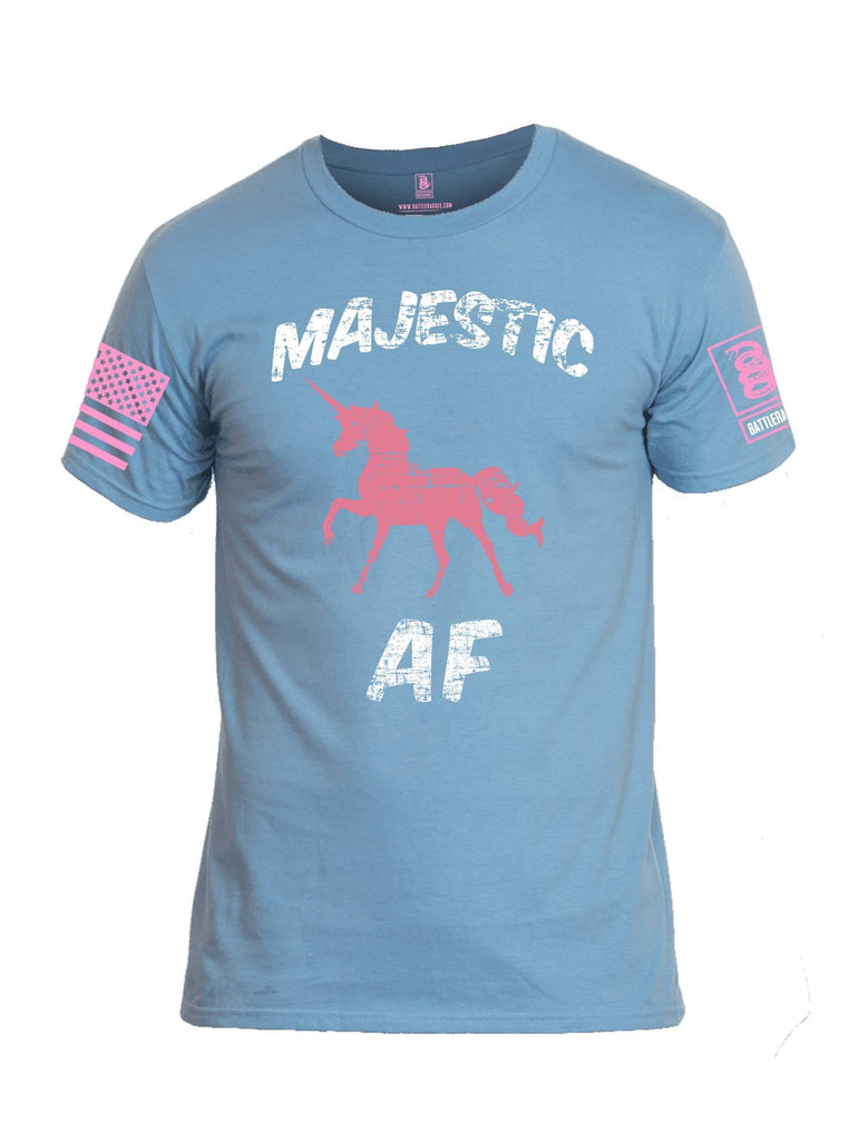 Battleraddle Majestic AF Pink Sleeve Print Mens Cotton Crew Neck T Shirt shirt|custom|veterans|Apparel-Mens T Shirt-cotton