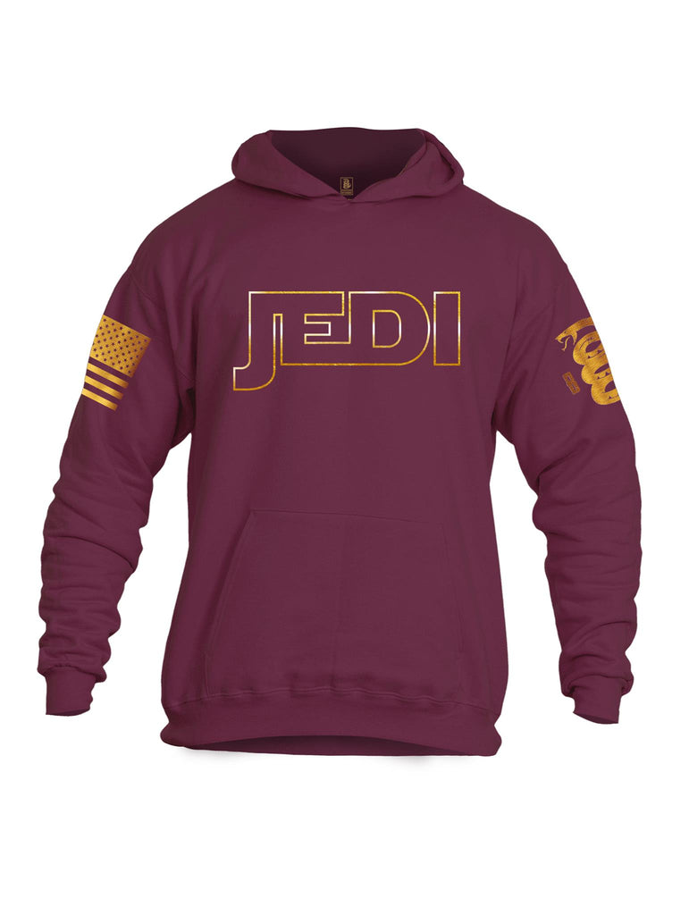 Battleraddle JEDI Brass Sleeve Print Mens Cotton Pullover Hoodie With Pockets