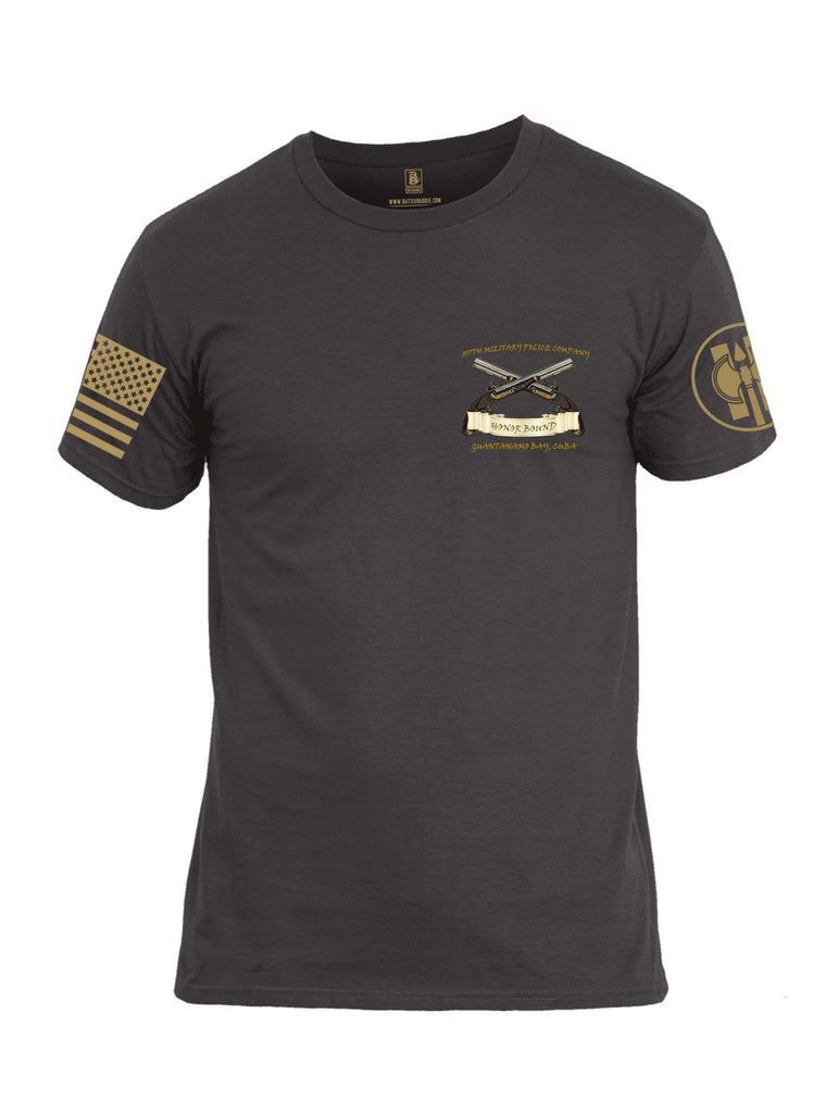 Battleraddle Military Police Honor Bound 357 MP CO Brass Sleeve Print Mens Cotton Crew Neck T Shirt