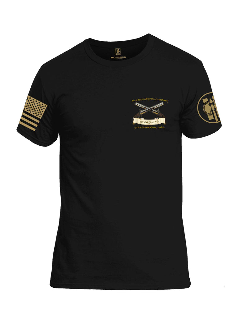 Battleraddle Military Police Honor Bound 357 MP CO Brass Sleeve Print Mens Cotton Crew Neck T Shirt