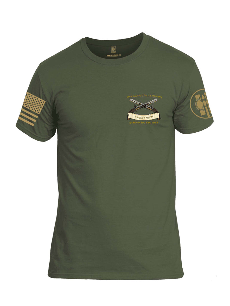 Battleraddle Military Police Honor Bound 357 MP CO Brass Sleeve Print Mens Cotton Crew Neck T Shirt