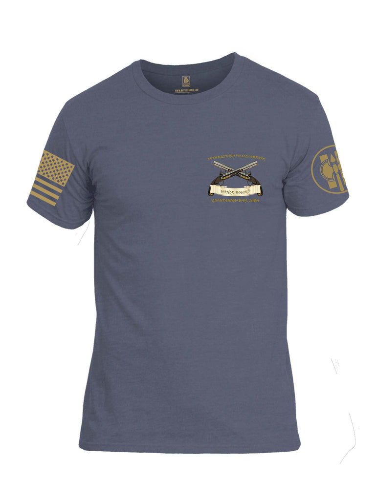 Battleraddle Military Police Honor Bound 357 MP CO Brass Sleeve Print Mens Cotton Crew Neck T Shirt