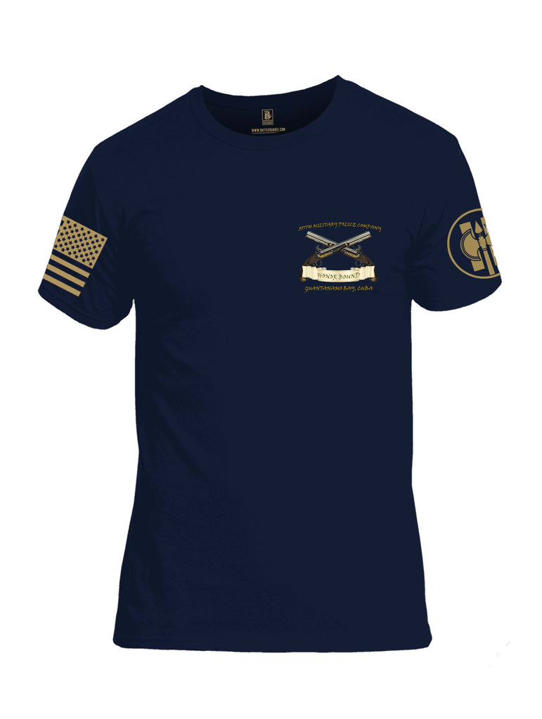 Battleraddle Military Police Honor Bound 357 MP CO Brass Sleeve Print Mens Cotton Crew Neck T Shirt