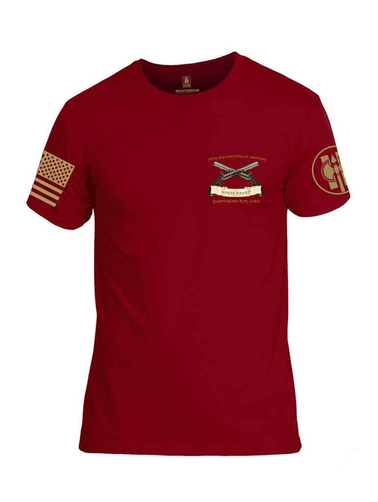 Battleraddle Military Police Honor Bound 357 MP CO Brass Sleeve Print Mens Cotton Crew Neck T Shirt